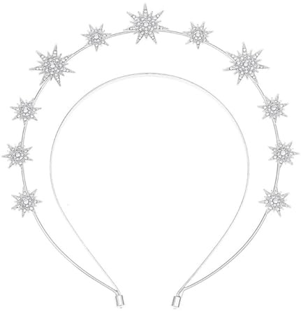 Bandeau Étoile, Double Couche Halo Couronne Déesse, Couronne Étoiles pour Femmes Filles, Bandeau Cheveux Étoile avec Strass, Diadème Étoile Serre-Tête Halo Couronne Dorée pour Mariage