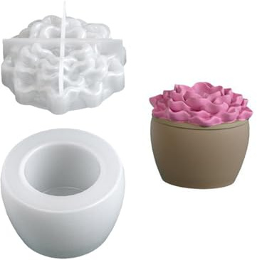 Flexible Silikon-Blumen-Form für Harzhalter und dekorativen Behälter, Sukkulenten, Pflanzgefäß, Tasse, Silikonform
