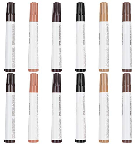 Jeanoko Bodenreparaturmarker, Vielseitiges Ausbesserungsstift-Farbset für Holzmöbel, Türfenster, 12-teilig, Kirsch-/Hellbraun-/Eichen-/Schwarz-/Bronz-/Walnussfarben, Wasserfest und Schnell