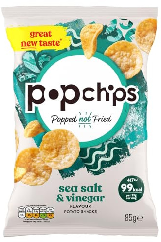 Popchips Sea Salt & Vinegar Sharing Crisps, 85g