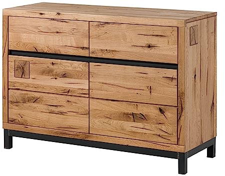 MASSIVMOEBEL24.DE VILLANDERS Sideboard 120x45x85 Wildeiche geölt, Farbe:Natur geölt, Größe:120x45x85 cm (BxTxH)