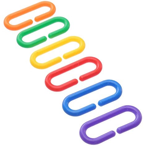 UEETEK 100 Pieces DIY Plastic C-Clips Hooks Chain Links C-links Parrot Bird Toys