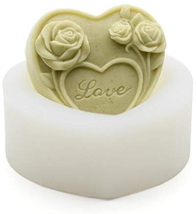 Heart Rose Pattern Silicone Cake Mold, 3D DIY Handmade Soap Molds, Craft Art Soap Candle Making Mould, Cake Fondant Decorating Mold, Art Soap Clay Molds, Cake Chocolate Sugarcraft Baking Tool