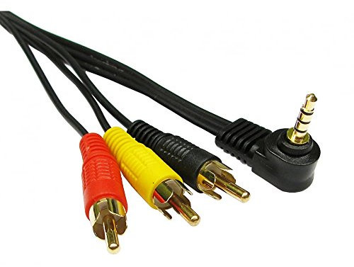 Ex-Pro AV-Pro Premium Gold Angled 3.5mm 4-Pole Jack to 3x RCA Phono Male Composite 1m