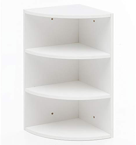 Wohnling Eckregal 30x30x60 cm Weiß, Wandregal 3 Fächer | Hängeregal für die Ecke, Wandboard freischwebend hoch bis 6 kg, Holzregal für Bücher und Deko, Eckboard modern