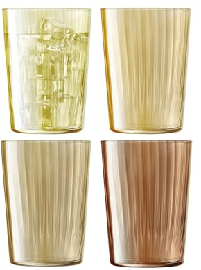 Lsa G060-18-148 Vasos de Vidrio Colores, Gems, Ámbar Surtido, 560ml, Paquete de 4, Cristal