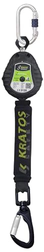 Kratos Safety Olympe-S2 Gurtband, Höhensicherungsgerät, Bandfalldämpfer und integriertem Bremssystem, Fallfaktor 2, Länge 2 m, EN360, PSA