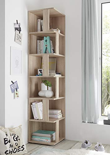 möbelando Eckregal Standregal Bücherregal Dekorregal Holzregal Regal Lasmos I Eiche Sonoma