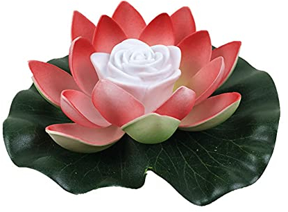 Demiawaking Lotus Lampe Wasserdichte LED für außen Blumenleuchte Schwimmender Aquarium Brunnen Garten Teich Pool Deko Lampe Gartenleuchtung (01)