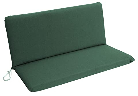 Bankauflage Polsterauflage Dallas für Gartenbank 2-sitzer 98x88cm, mit Rückenteil, dunkelgrün