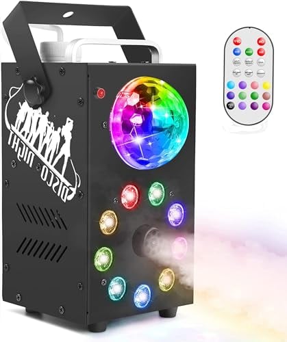 SEBRUANC Nebelmaschine, 700W LED Licht Discokugel Nebelmaschine mit Funkfernbedienung, tragbare Nebelmaschine, geeignet für Weihnachten, Halloween, Party, Hochzeitsbühne