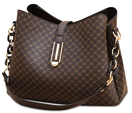 FORRICA Umhängetasche Damen Handtasche Mode Frauen Crossbody Tasche PU Leder Retro Schultertasche mit 3 Große Taschen Braun