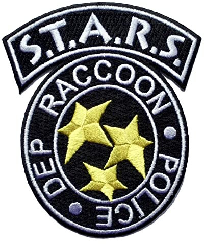 S.T.A.R.S. Raccoon City R.P.D. Iron on Embroidered Patch for Costume/Cosplay. Size 100mm x 85mm. Available in Colours Black or Blue. (Black)