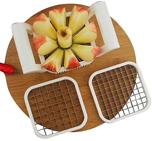 ONE BEST DEAL 3 in 1 Multi Chopper Replaceable Stainless Steel Kitchen Tool Multifunctional Food Dicer Cutter for Cutting and Chopping Vegetable & Fruits