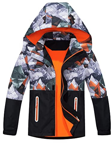 Mallimoda Veste de pluie légère imperméable à capuche coupe-vent pour enfants
