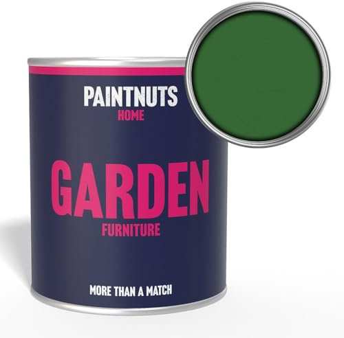 PaintNuts Garden Furniture Paint - RAL-6001 - EMERALD GREEN Matt 1 Litre Tin
