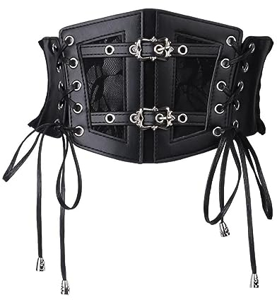 Oyccen Punk Elastic Waist Belt for Women Lace Up Dress Belts Ladies Wide Waistband Corset