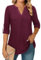 Amrto Longshirt Damen Bluse 2024 Weihnachten Oberteil Elegant Langarm Shirt 3/4 Arm Business Festliche Blusen Langarmshirt V-Ausschnitt, M