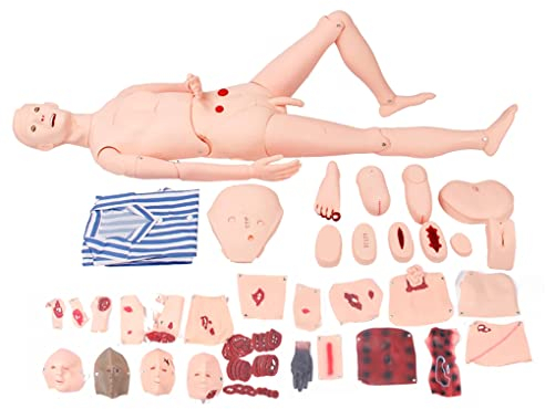 Lehrmodell-Werkzeuge, professionelle Patientenpflegepuppe, 26 grundlegende Pflegefähigkeiten, Trauma-Modul-Set, multifunktionales Trauma-Modell, anatomisches menschliches Modell, D