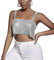 YJZQ Pailletten-Top Paillett Neckholder Weste Damen glitzernde Top Clubwear Party Crop Top für Nachtclub,Bauchtanz,Boho,Festival,Tribal-Top,Kostüm