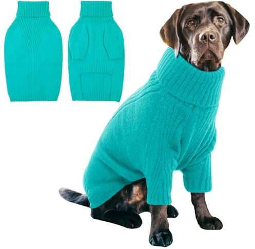 IECOii Hundepullover,Sweater für Hunde,Hundepullover für Kleine Mittelgroße große Hunde,Warm Rollkragen Hunde Pullover,Winter Hundebekleidung for Französische Bulldogge,Labrador,Deutscher Schäferhund