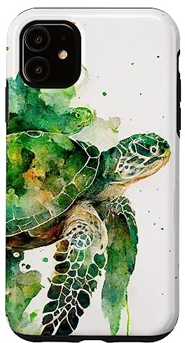 Schildkröte Aquarell Kunstwerk Hülle für iPhone 11