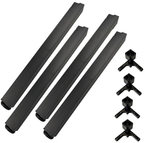 durante® 4er Set Tischbeine eckig Schwarz matt Höhe 710 mm TFD 60 höhenverstellbar Metall 60x60 mm inkl. Montagematerial Möbelfüße für Esstisch Schreibtisch