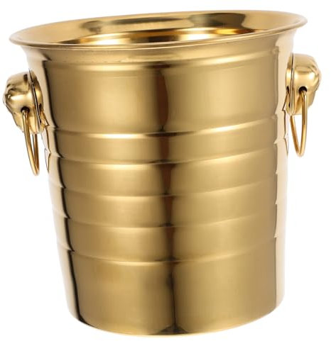 Mikinona 1Stk Eimer eiswürfelkühler eiswürfel kühler bierkühler zapfanlage eiswürfeln maschinen ice slush maker Stahleimer Weinkühleimer Weinkühler kalt Eiskübel Rostfreier Stahl Golden
