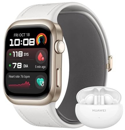 HUAWEI WATCH D2 +FreeBuds 5i White, Smartwatch 1.82 AMOLED, Ambulatory Blood Pressure Monitoring, ECG, Sleep Breathing Awareness, SpO2, Health Community, Smart Lifestyle,Bluetooth Calling,iOS Android
