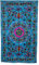 Original Kikan Rechteckiger indischer Wandbehang mit Blumenmuster, Suzani-Kunst, Pailletten, Baumwolle, bestickt, Läufer, ethnischer Boho-Stil, Blau