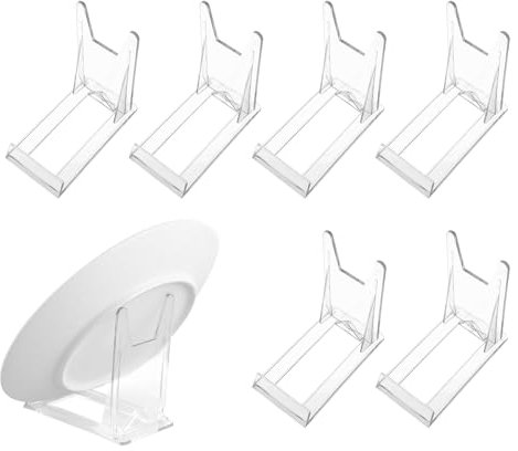 6 Stück Acryl Ständer Kunststoff Tellerständer Kunststoff Aufsteller Ständer Telleraufsteller Ständer Verstellbare Dekotellerhalter Tellerhalter Ständer für Elektronische Produkte Fotodisplays