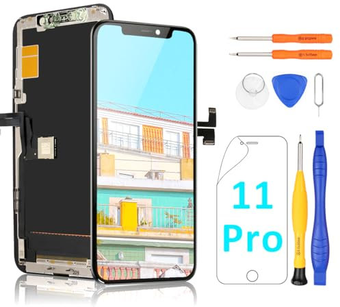 Yodoit Ersatz-Set für iPhone 11 Pro OLED-Bildschirm, 14 cm (5,8 Zoll), 3D-Touch-Digitalisierer, Face ID-Display [kein LCD] mit Reparaturwerkzeug-Set