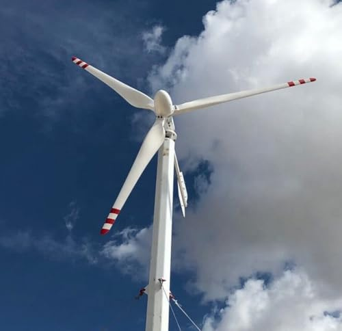 5000W Horizontale Windkraftanlage 380V 3 Phasen Windräder Grid Windturbine | Dreifase On Grid Windturbine Komplettanlage 3 Flügeln Windmühle für Haus Bauernhof,Permanentmagnetgenerator Windgenerator