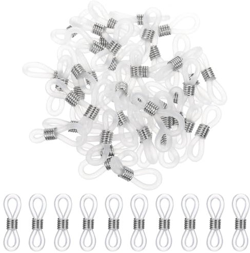 50 Stück Silikon Brillenkette Enden - Verbindung Loop Halter Verstellbar für Halskette Kettenriemen