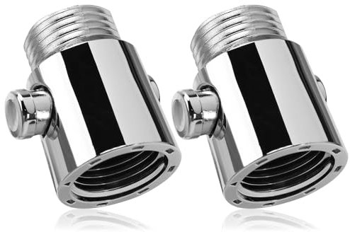 Lot de 2 valves d'arrêt à fermeture rapide - Arrêt d'eau et régulateur de débit à une main pour caravane et salle de bain - En ABS chromé - Avec bouchon et pommeau de douche