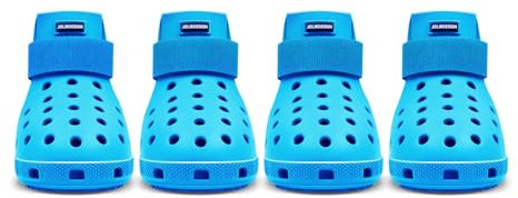 Hundeschuhe Pfotenschutz Outdoor – Hundeschuhe Wasserdicht, einfach an- und auszuziehen, atmungsaktiv, rutschfest, leicht zu reinigende Hundestiefel für Sommer Hitze und Winter Schnee (Blau, M)