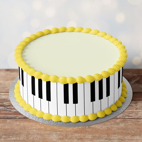 Edible Pre-Cut Piano Keys Border Ribbon Cake Wrap x 3 Fondant Cake Topper Decoration - Ideal For Decorating Your Cakes And Easy To Use
