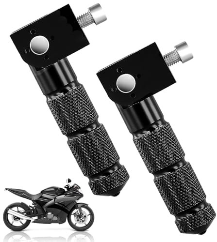 Gxpjycfob Repose-Pieds De Moto, 1 Paire Pédale De Moto, Repose-Pieds Pour Passager, Pieds Moto Universel,En Aluminium, 90° Pliable, Repose-Pieds Arrière Pour Moto Compatibles Avec Boulon De 8 Mm
