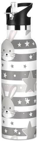 Botella de agua reutilizable a prueba de fugas y sin BPA, aislada con popotes, a prueba de fugas, aislamiento de doble pared para gimnasio y deportes