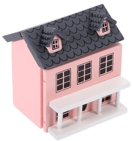 OFFIGAM Miniatur Holzvilla Modell Charmantes Puppenhaus Zubehör Für Kreative Projekte Lifelike Dekoration Für Schreibtisch Und Maßstab Romantisches Design