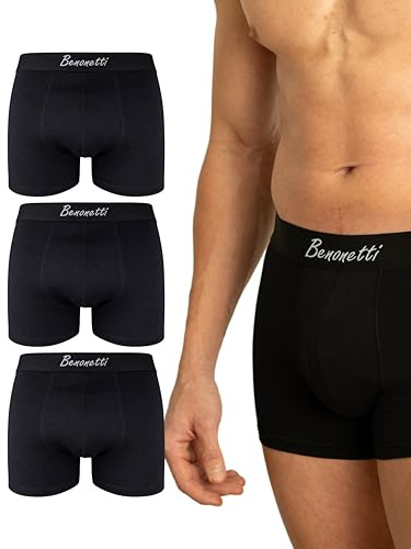 Benonetti Herren Boxershorts 3er Pack aus Baumwolle – hochwertige Stoffqualität, weiche Nähte, elastischer Komfortbund, atmungsaktiv & dauerhaft formstabil für jeden Tag