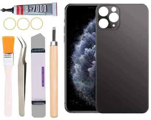Yuntunele Back Glass Replacement for iPhone 11 Pro All Carriers with Professional Repair Tool Kit (Grey)