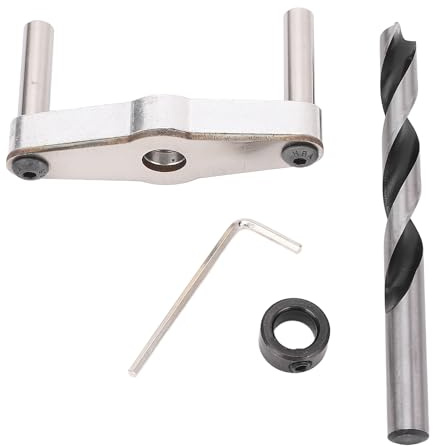 Focket Self Centering Dowel Jig Kit, 0 to 60mm Clamping Range, with Drill Bit and Stop Collar for Woodworking Tools Hand Drills Floating Shelf Brackets (8mm)