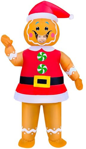 LUVSHINE Christmas Costume Adult 2025 Gingerbread Man Costume Funny Christmas Fancy Dress