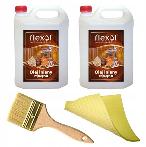 Flexol, Huile de lin, pour bois, imprégnation, 10L, 10m²/L, pour usage intérieur et extérieur, liquide