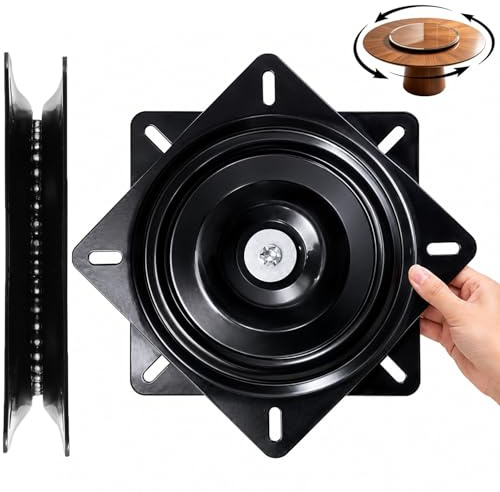 Ajxwde Drehbeschlag Schwerlast, 360° Grad Drehplatte, 233 * 233 * 21mm Drehlager Schwerlast, Universal Möbel Drehteller, Schwerlast Swivel Drehplatte Für Esstische, Bücherregale, TV-Ständer (9.5Zoll)
