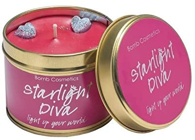 Bomb Cosmetics Starlight Diva Duftkerze in Dose.