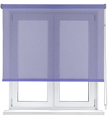 VIEWTEX Seitenzugrollo Screen 10% Öffnungsgrad Silber und Blau 90 x 250 cm 5 Jahre Garantie