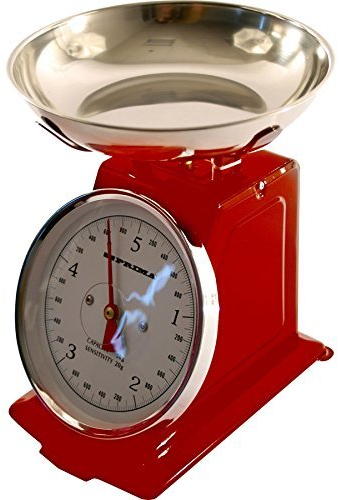 5kg Traditional Retro Mechanical Kitchen Weighing Scales (Red)
