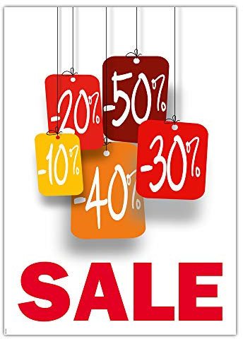 Plakat SALE mit Prozentwerten DIN A1 (841x594mm Kundenstopperformat)